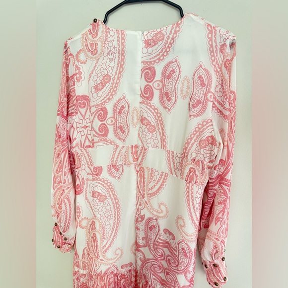 Elegant Pink Paisley Maxi Dress Size XXL - Picture 11 of 11
